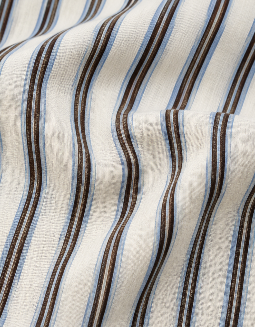 Sorrento Shirt - Mocha/ Blue/ White Stripe