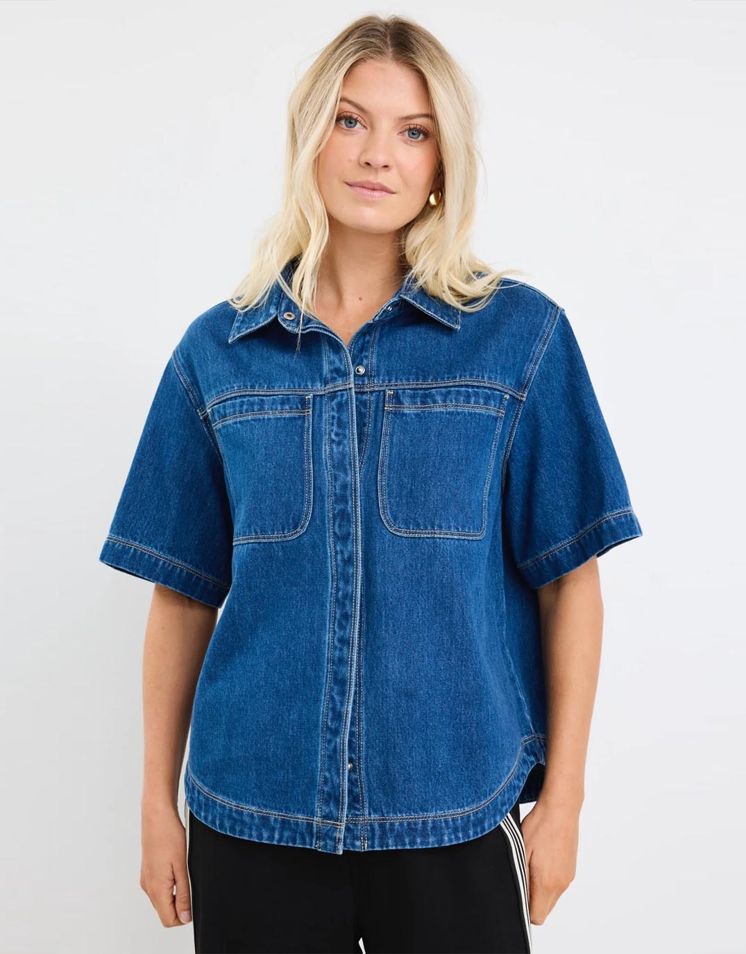 crucial-denim-short-sleeve-shacket-storm-blue-womens-clothing
