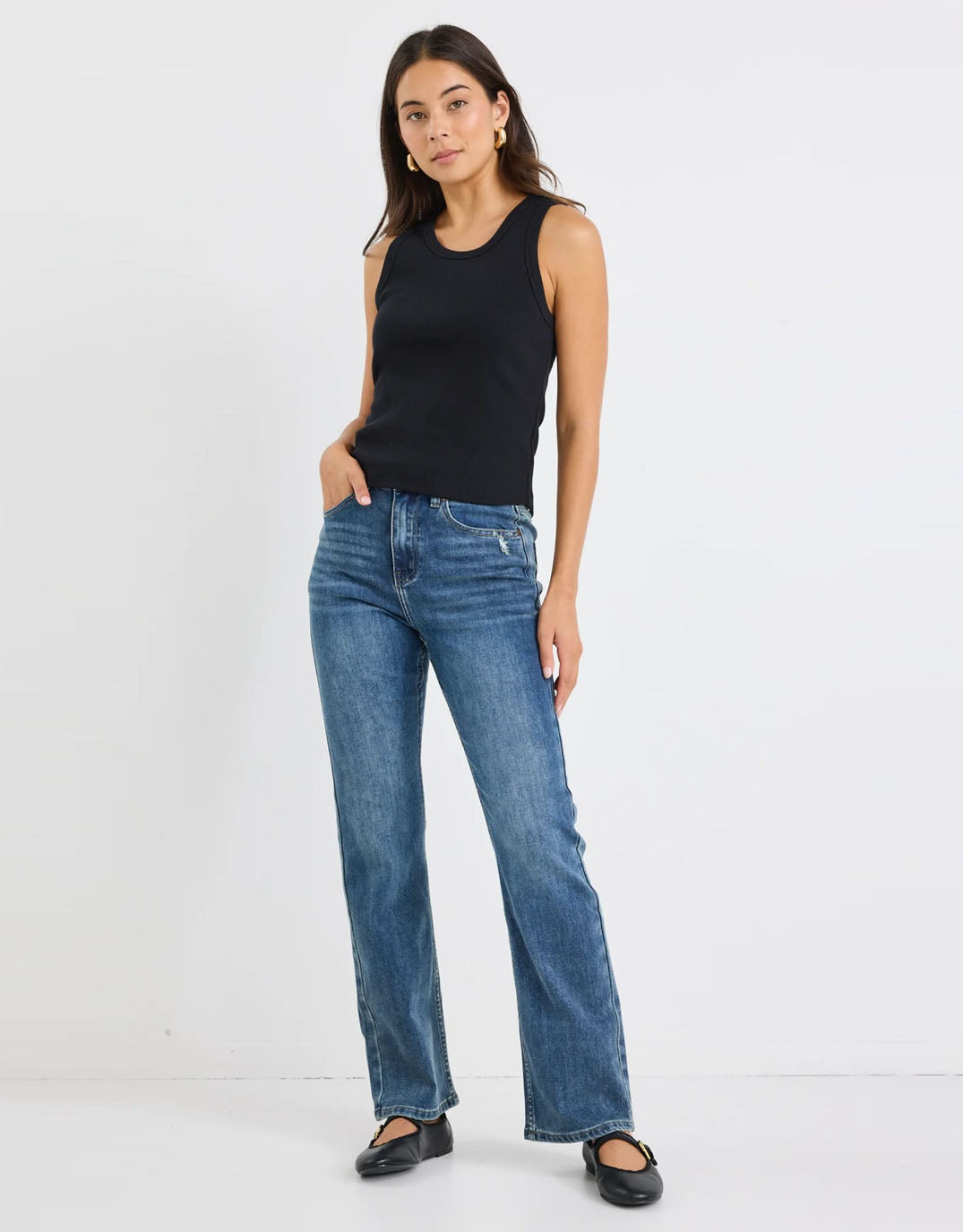 stories-be-told-farah-high-rise-soft-flare-jeans-mid-blue-womens-clothing