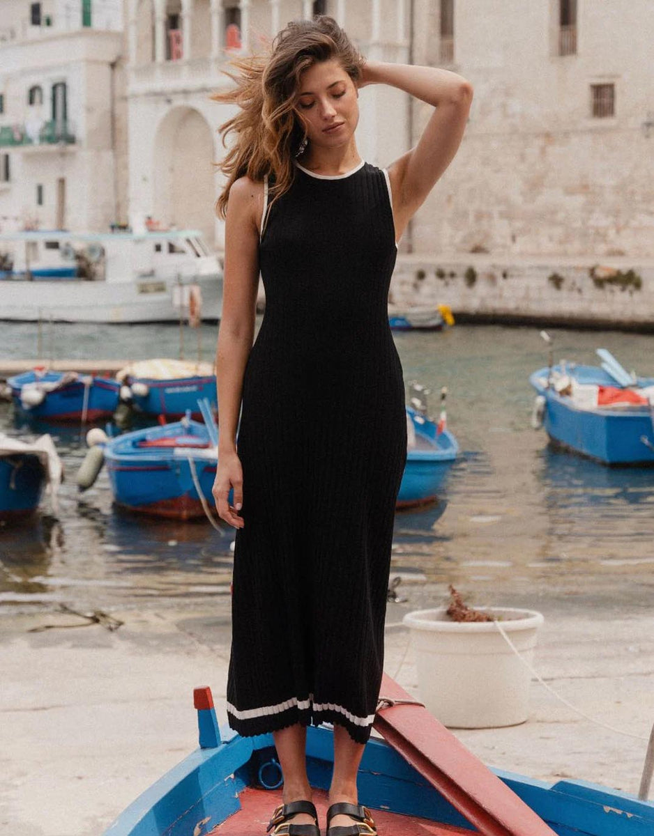 zara black ribbed dress Zara Tank Dress Women S Black Ribbed Knit Round Neck Textured Bodycon  Sleeveless