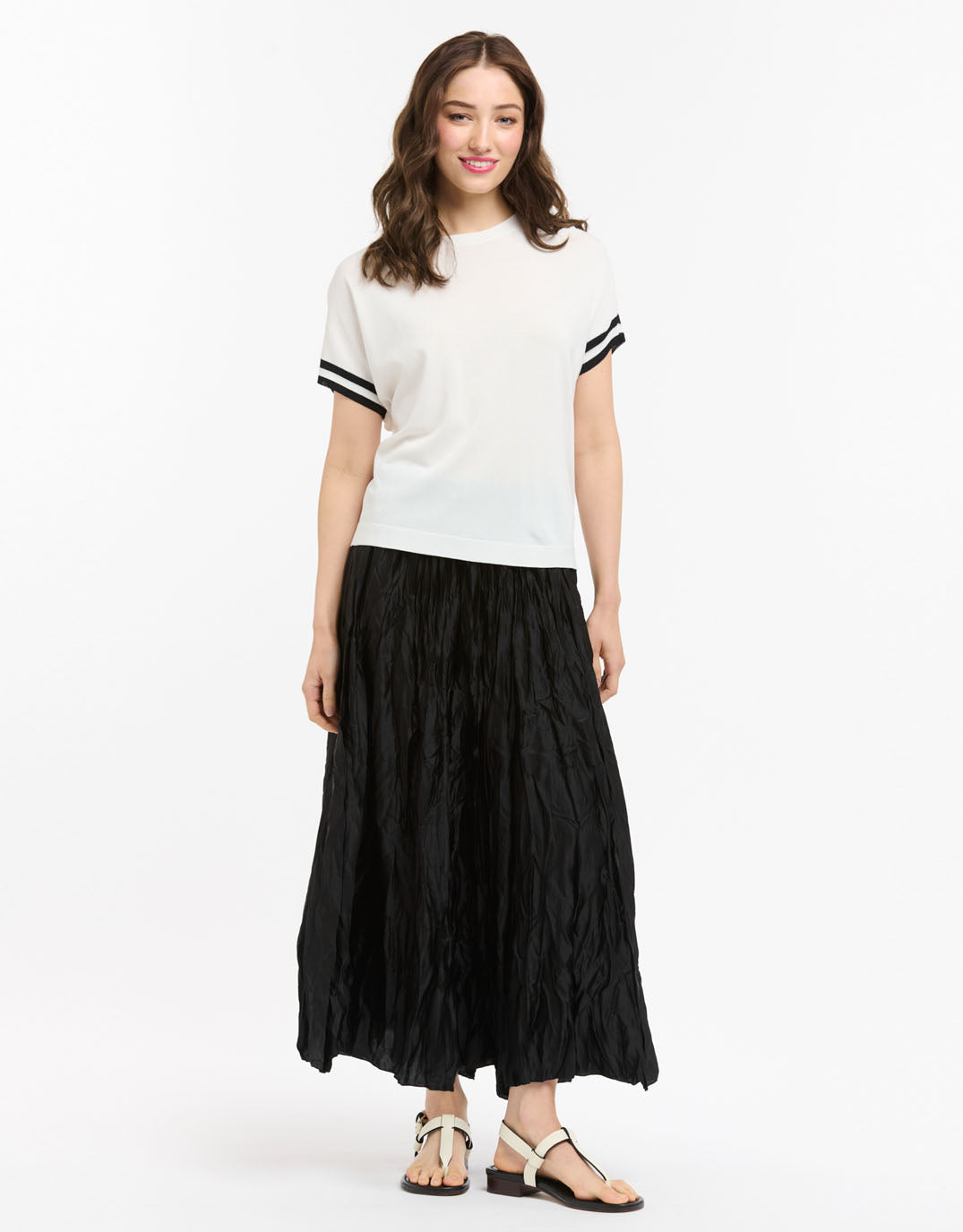 urban-luxury-knit-top-stripe-cuff-white-womens-clothing