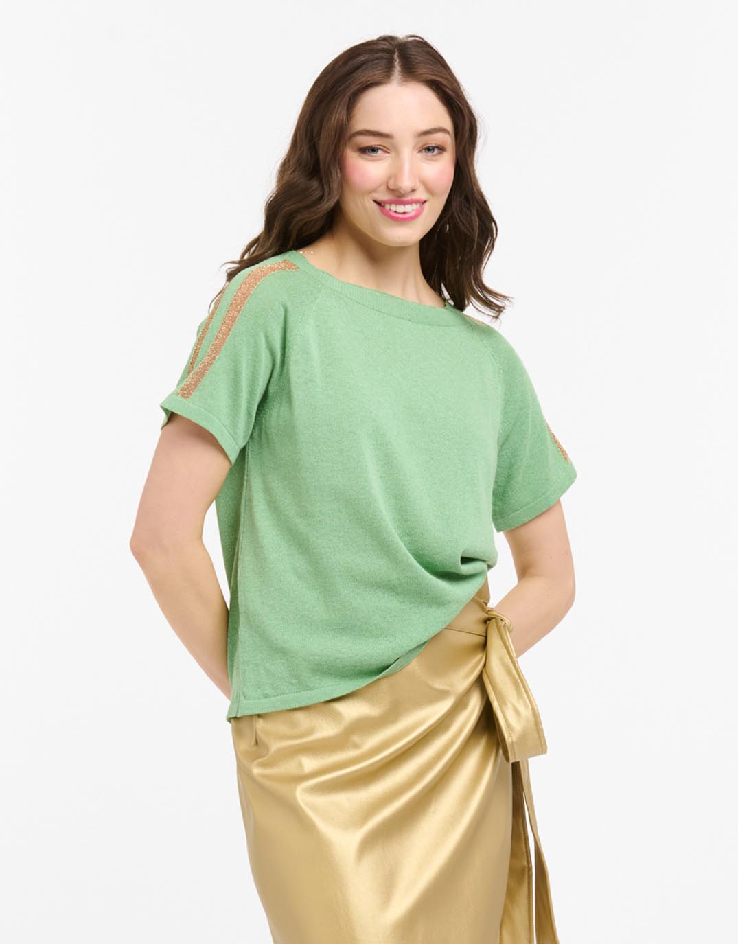 urban-luxury-lurex-shoulder-sweater-green-rose-gold-womens-clothing