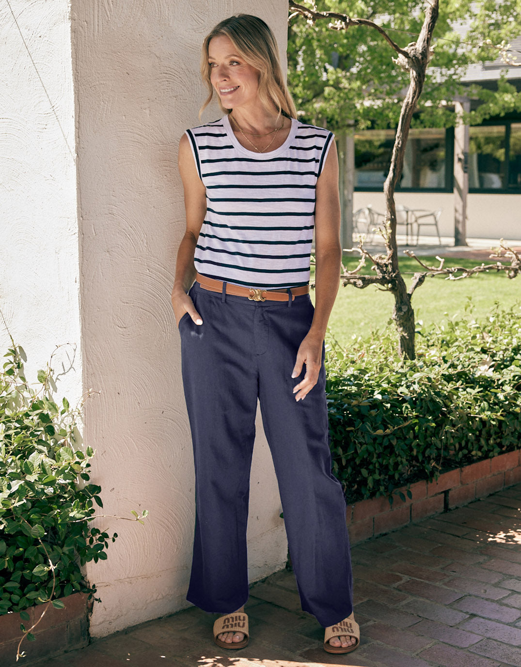 Chicago Linen Pant - Navy