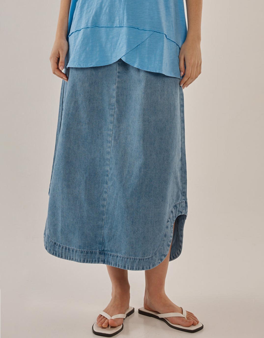 Brunch Denim Skirt - Oasis Blue