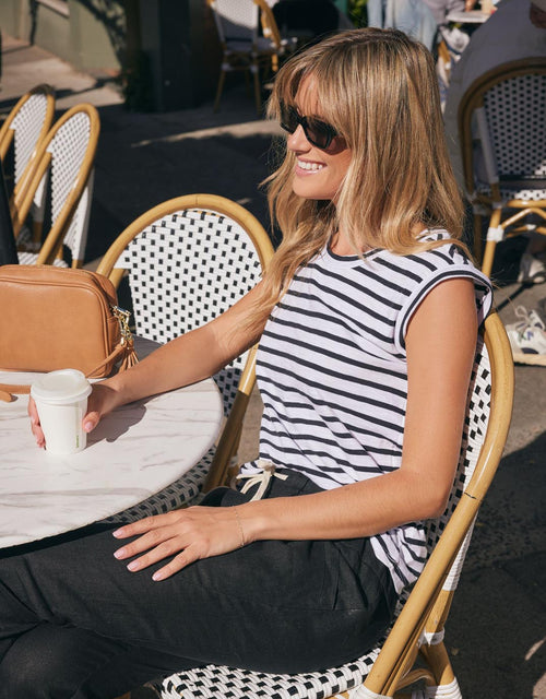 White & Co. - Cali Tank Top - Black/White Stripe - White & Co Living Tees & Tanks