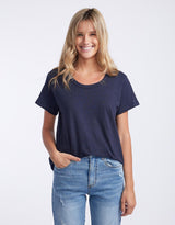 White & Co. - Original Round Neck T-Shirt - Navy - White & Co Living Tees & Tanks