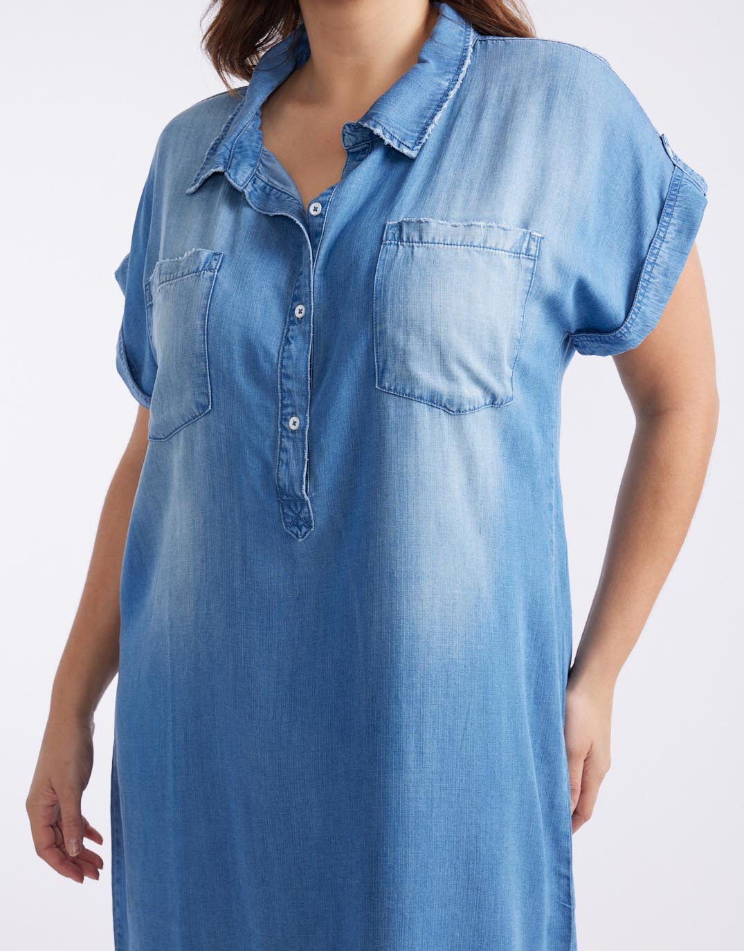 Amber Vintage Denim Dress - Chambray