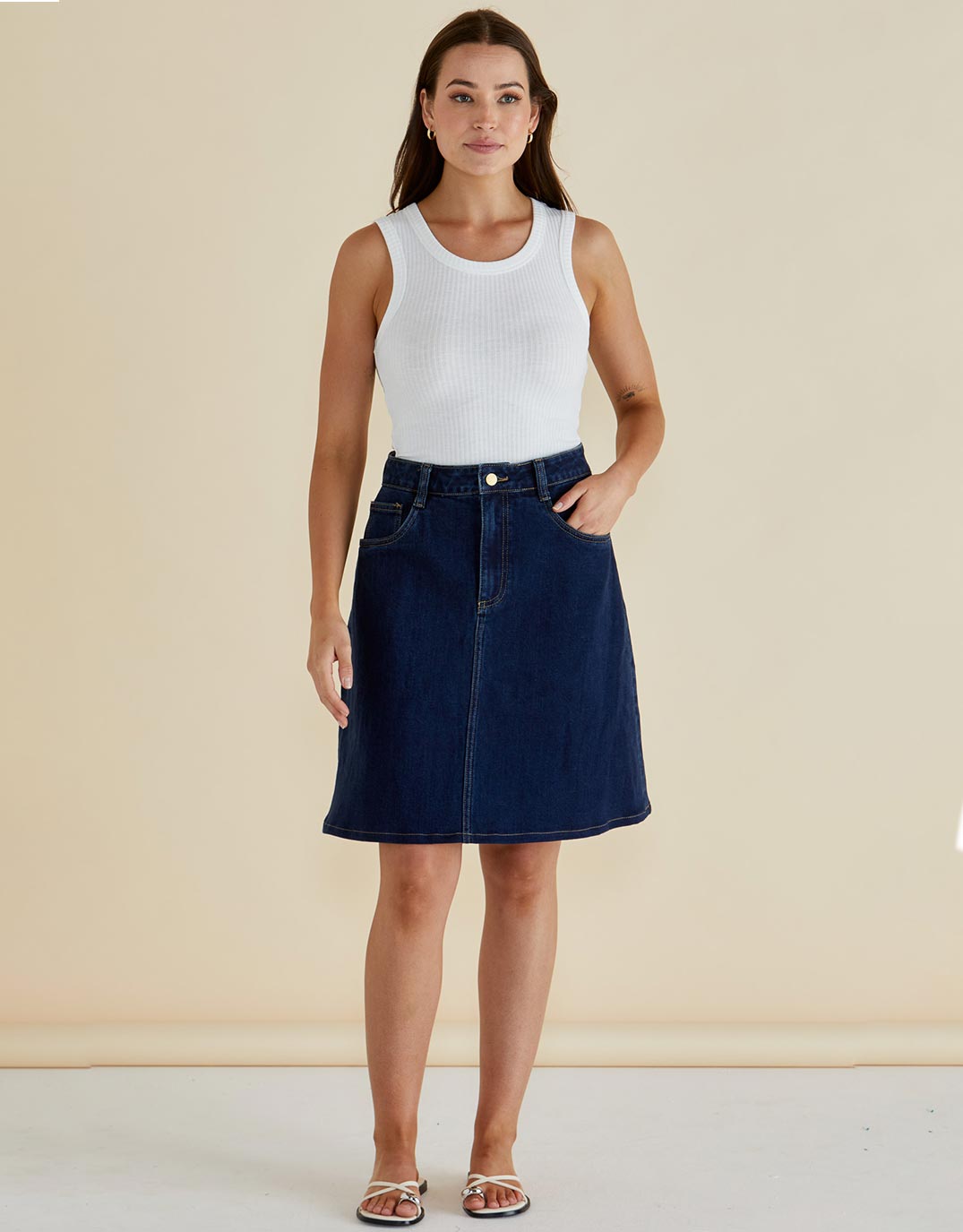 Glinda Denim Skirt - Blue Indigo
