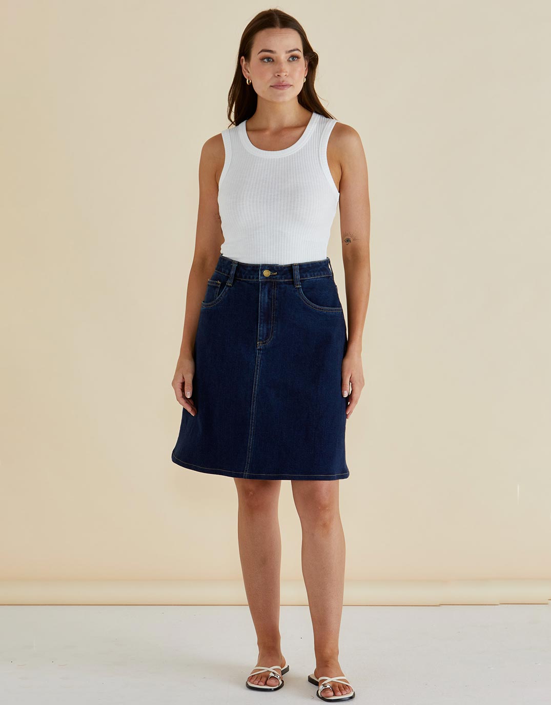 Glinda Denim Skirt - Blue Indigo