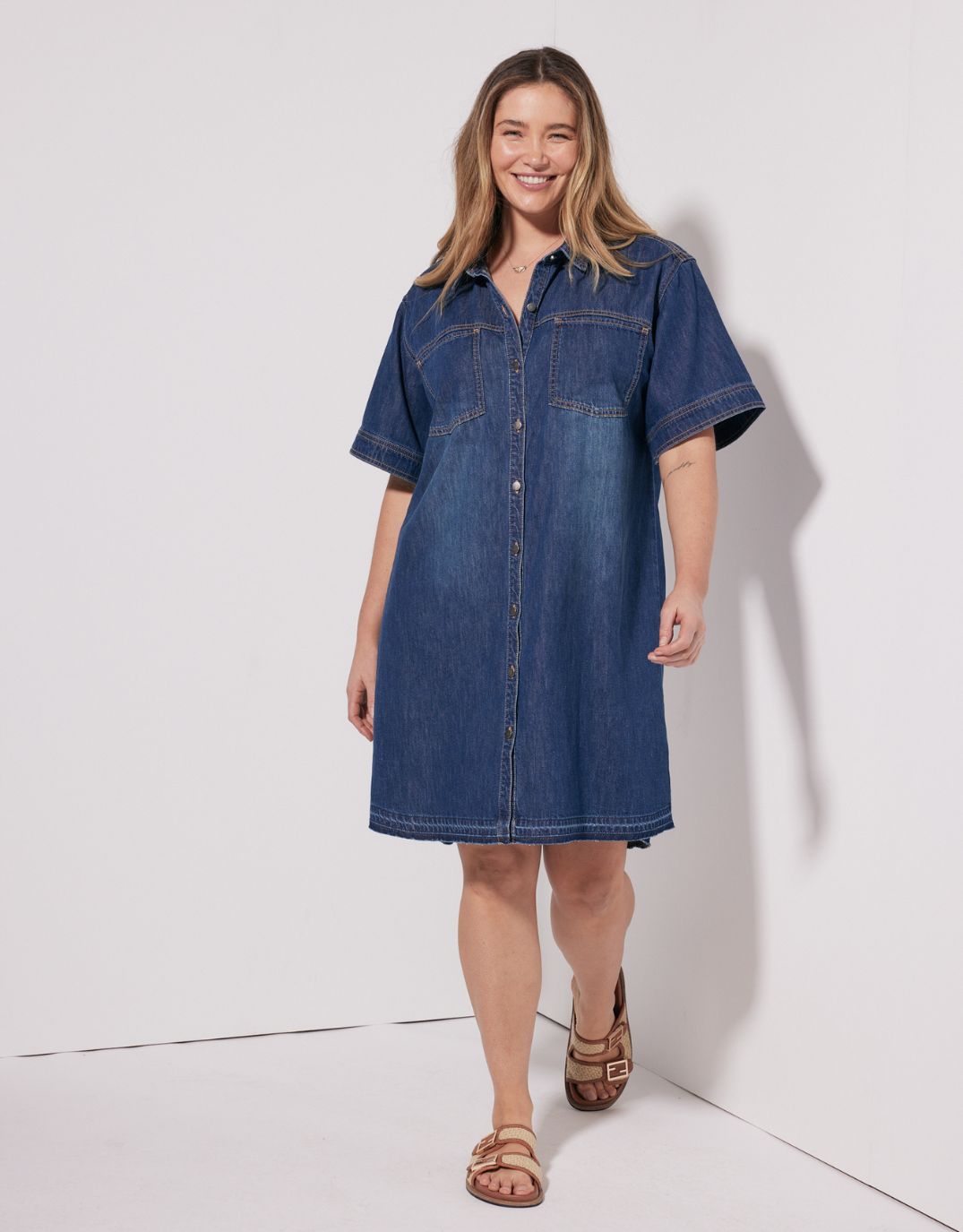 Claudia Denim Dress - Dark Wash