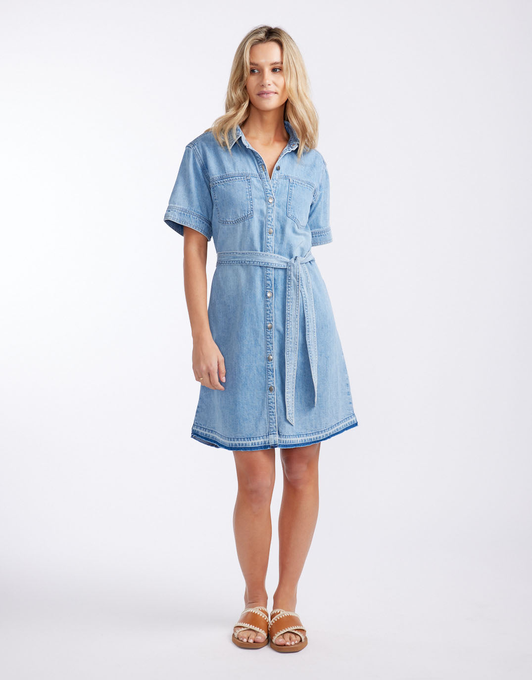Claudia Denim Dress - Mid Wash