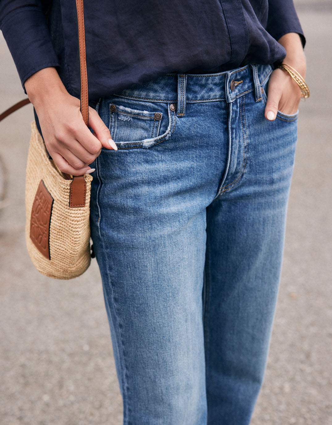 Elodie Straight Leg Jean - Mid Wash