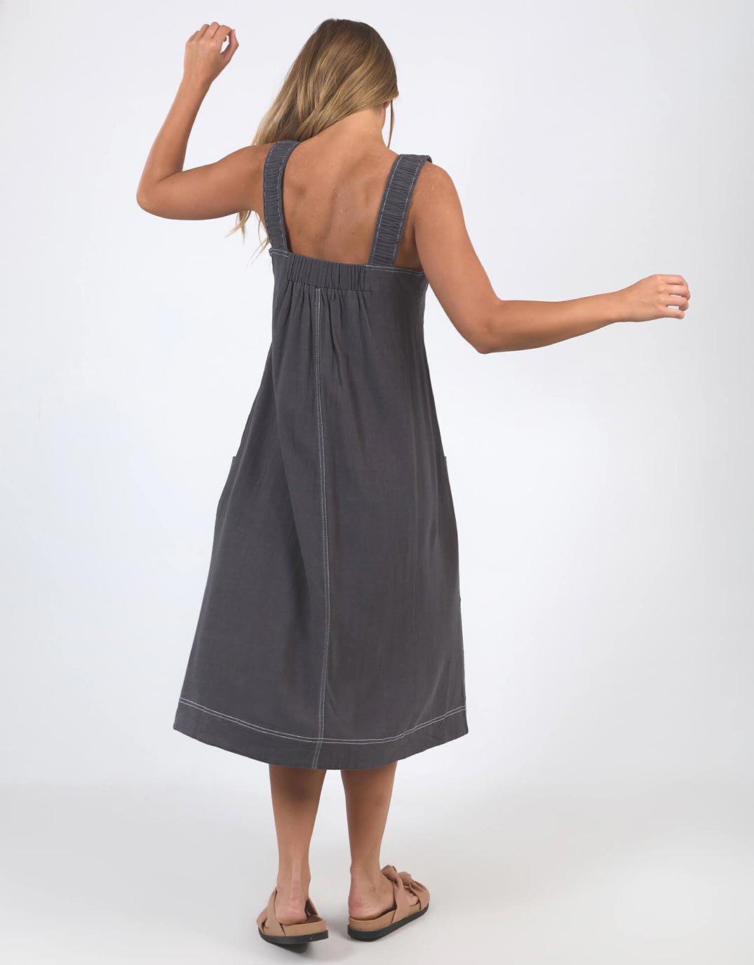 Sage Midi Dress - Charcoal
