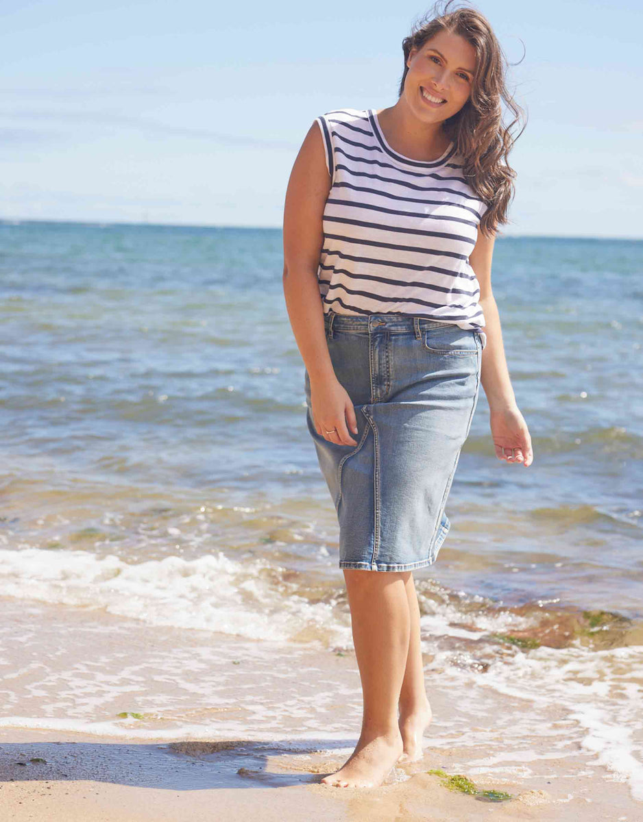 Jean skirt beach cover up best sale