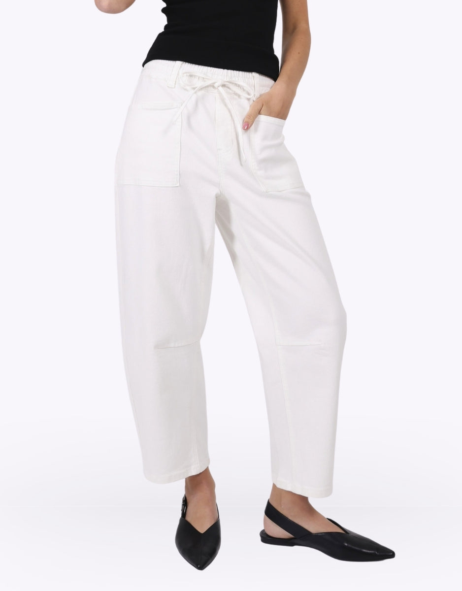 Leo Barrel Jean White
