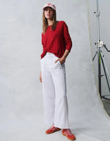 Jude Wide Leg Linen Pants - White
