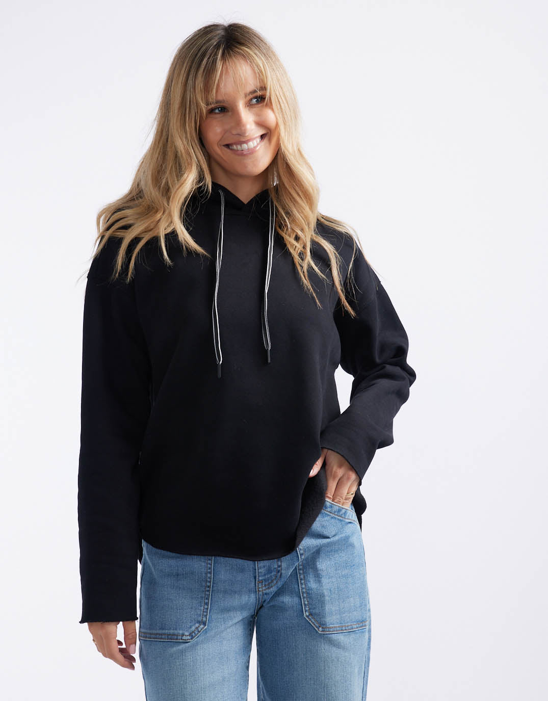 Monogram Fleece Hoodie - Black