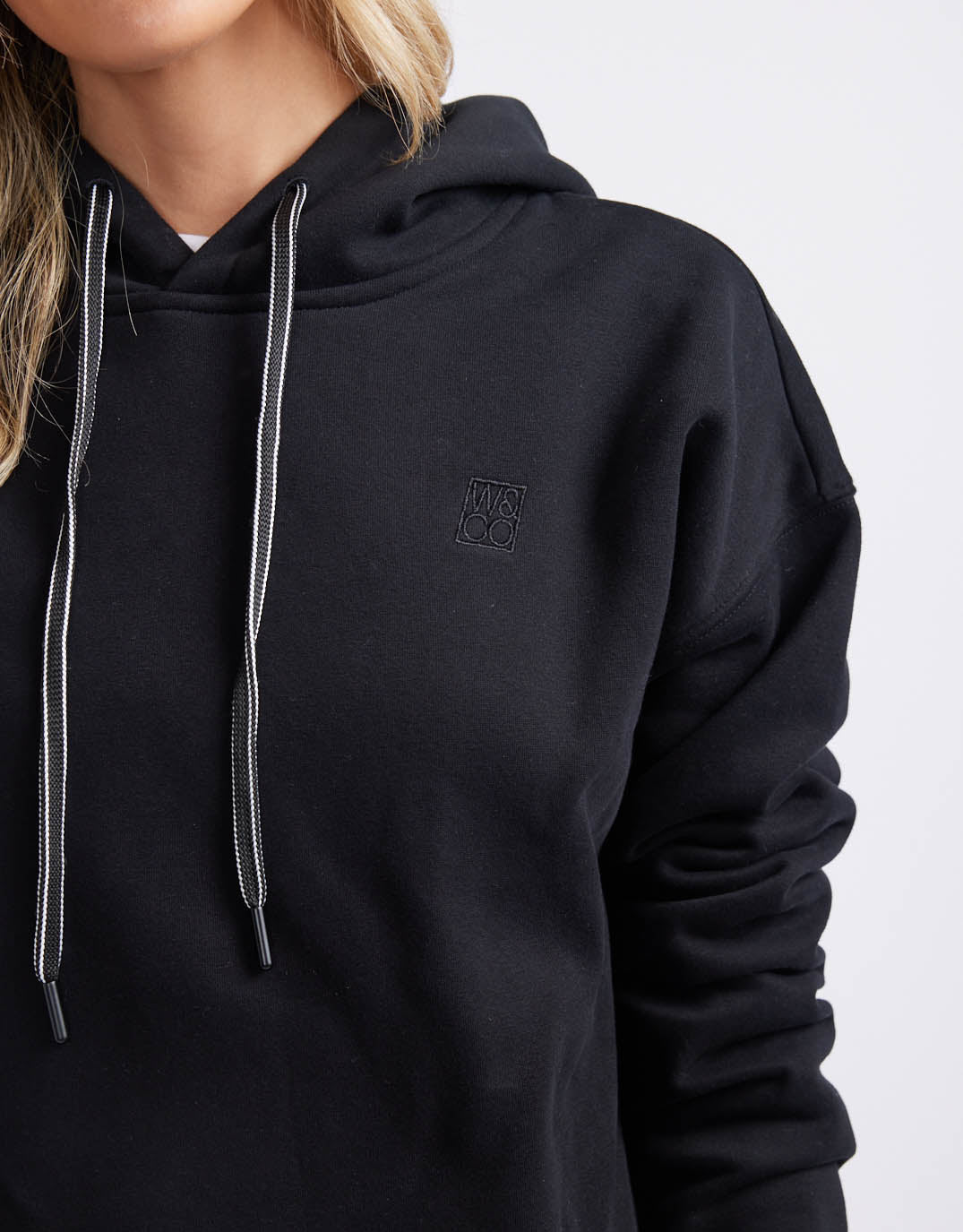 Monogram Fleece Hoodie - Black