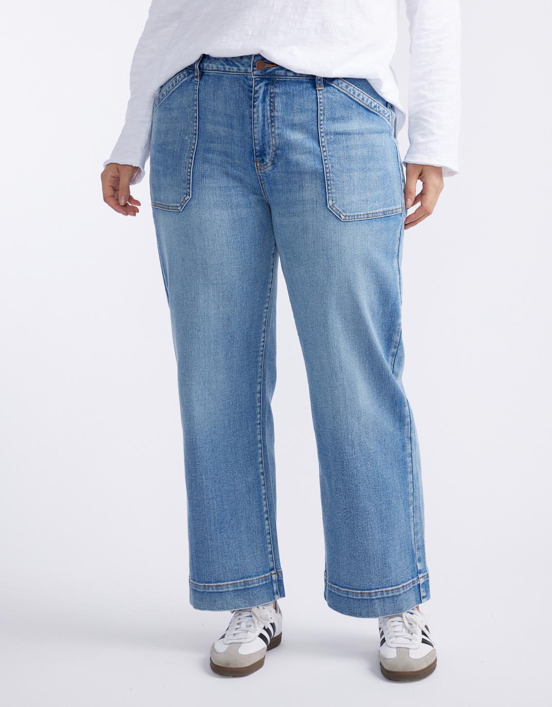 Catalina Wide Leg Jeans - Mid Wash
