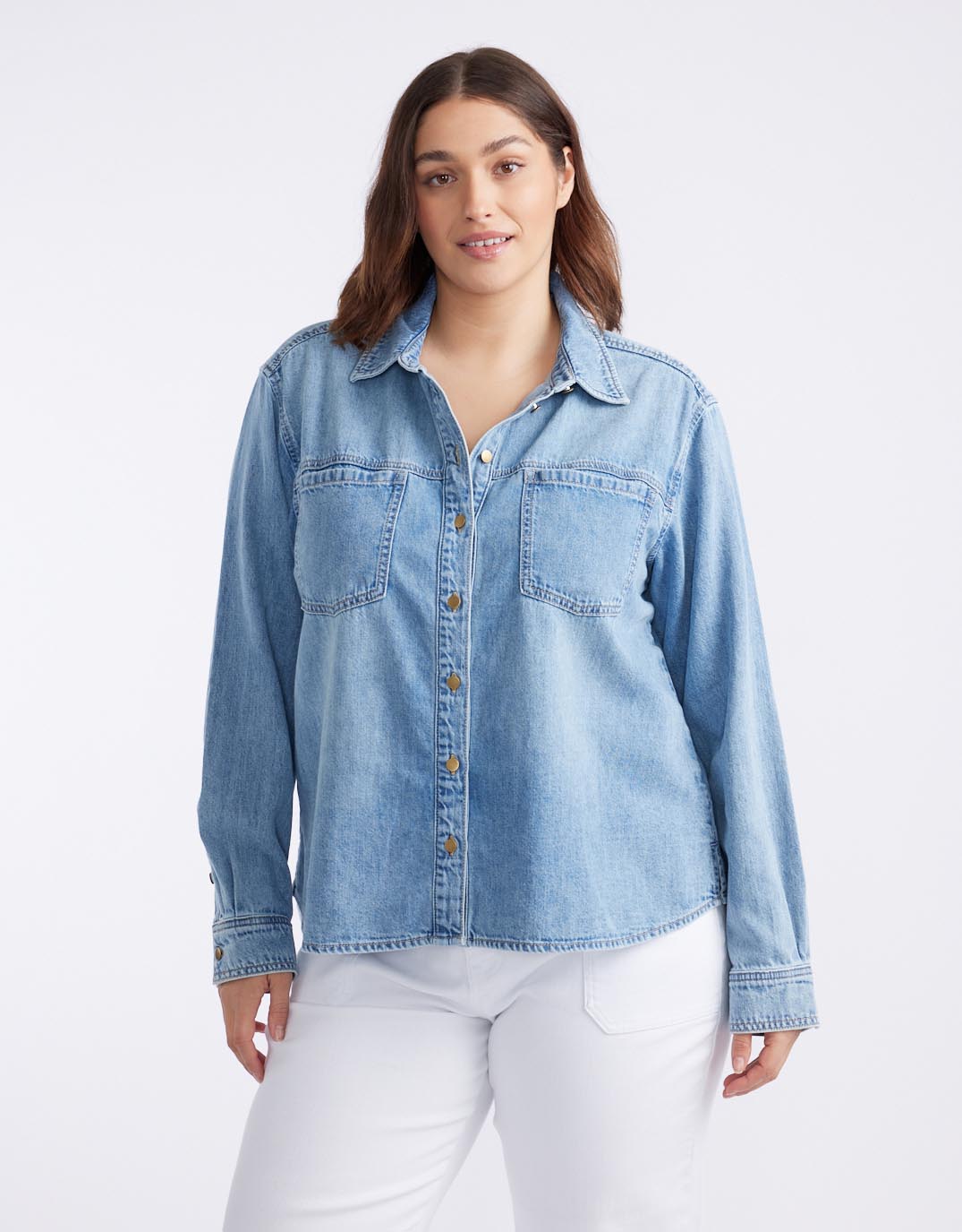 Claudia Relaxed Shirt - Mid Wash