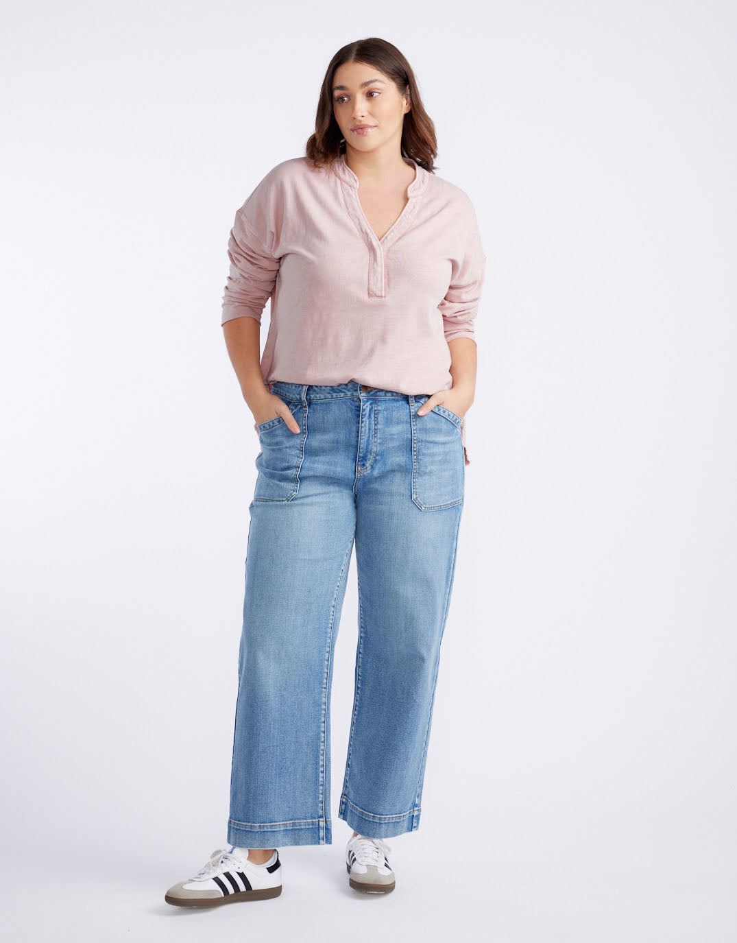 Catalina Wide Leg Jeans - Mid Wash