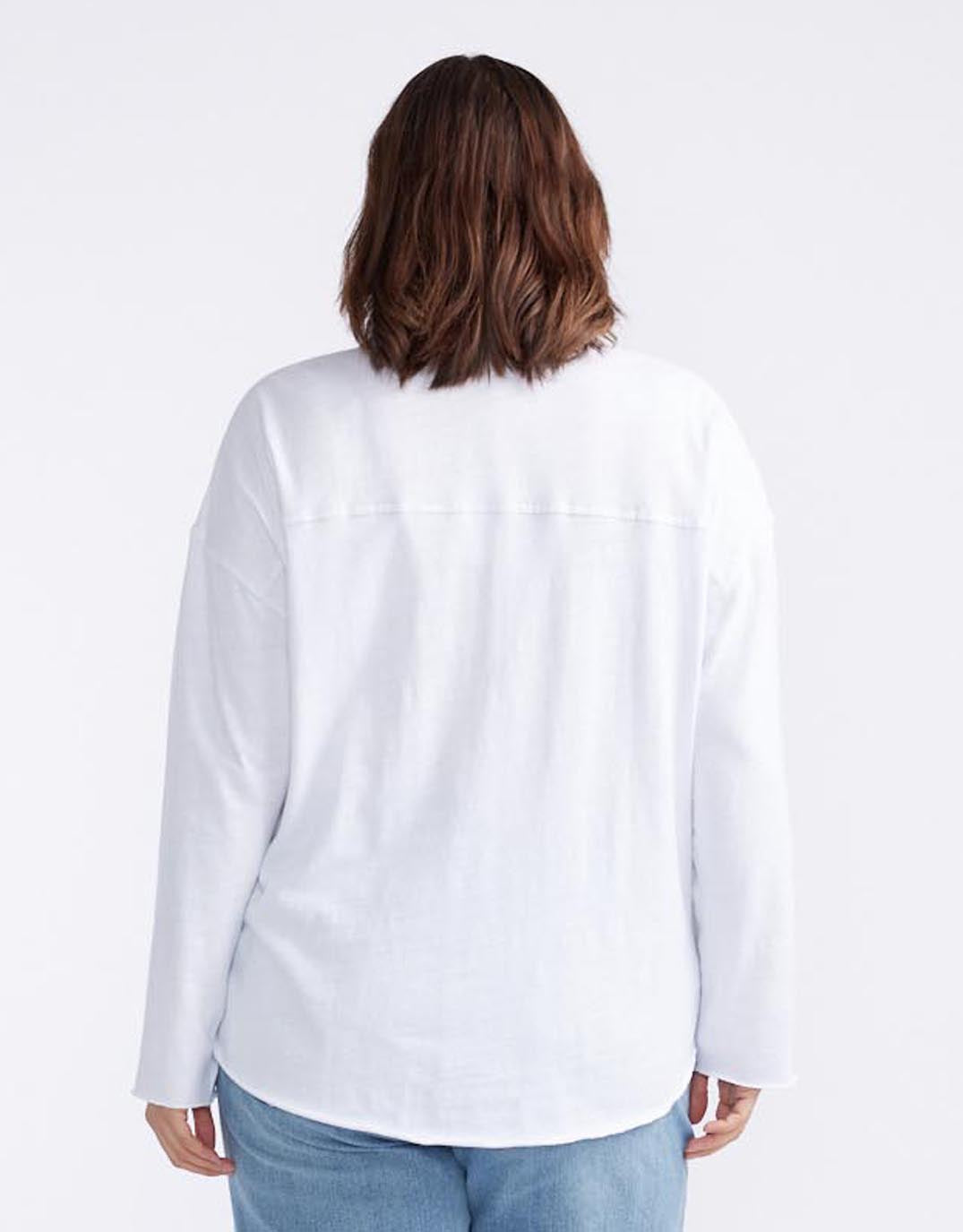Henley Sunset Top - White