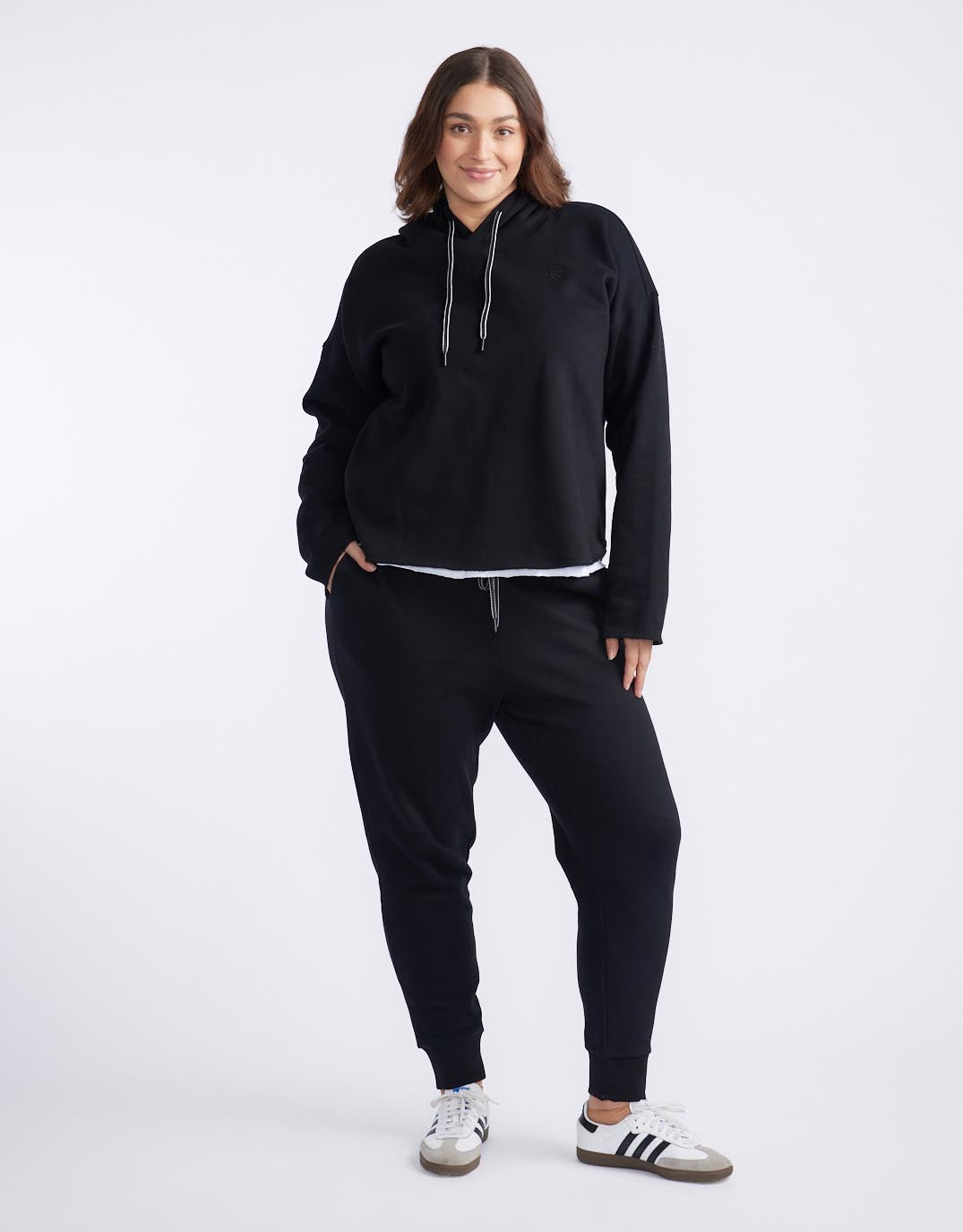 Monogram Fleece Hoodie - Black