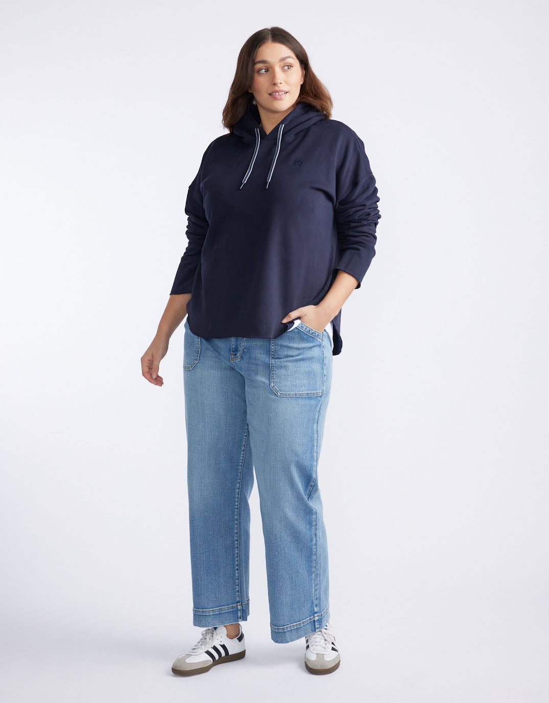 Monogram Fleece Hoodie - Navy