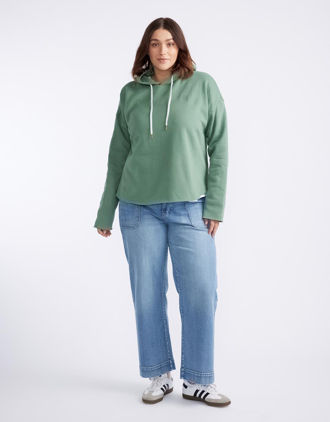 Monogram Fleece Hoodie - Sage