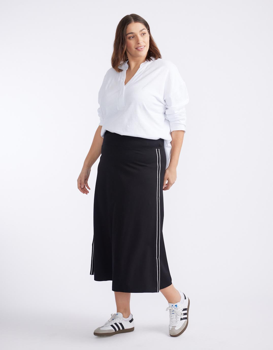 Timeless Ponte Midi Skirt - French Tape