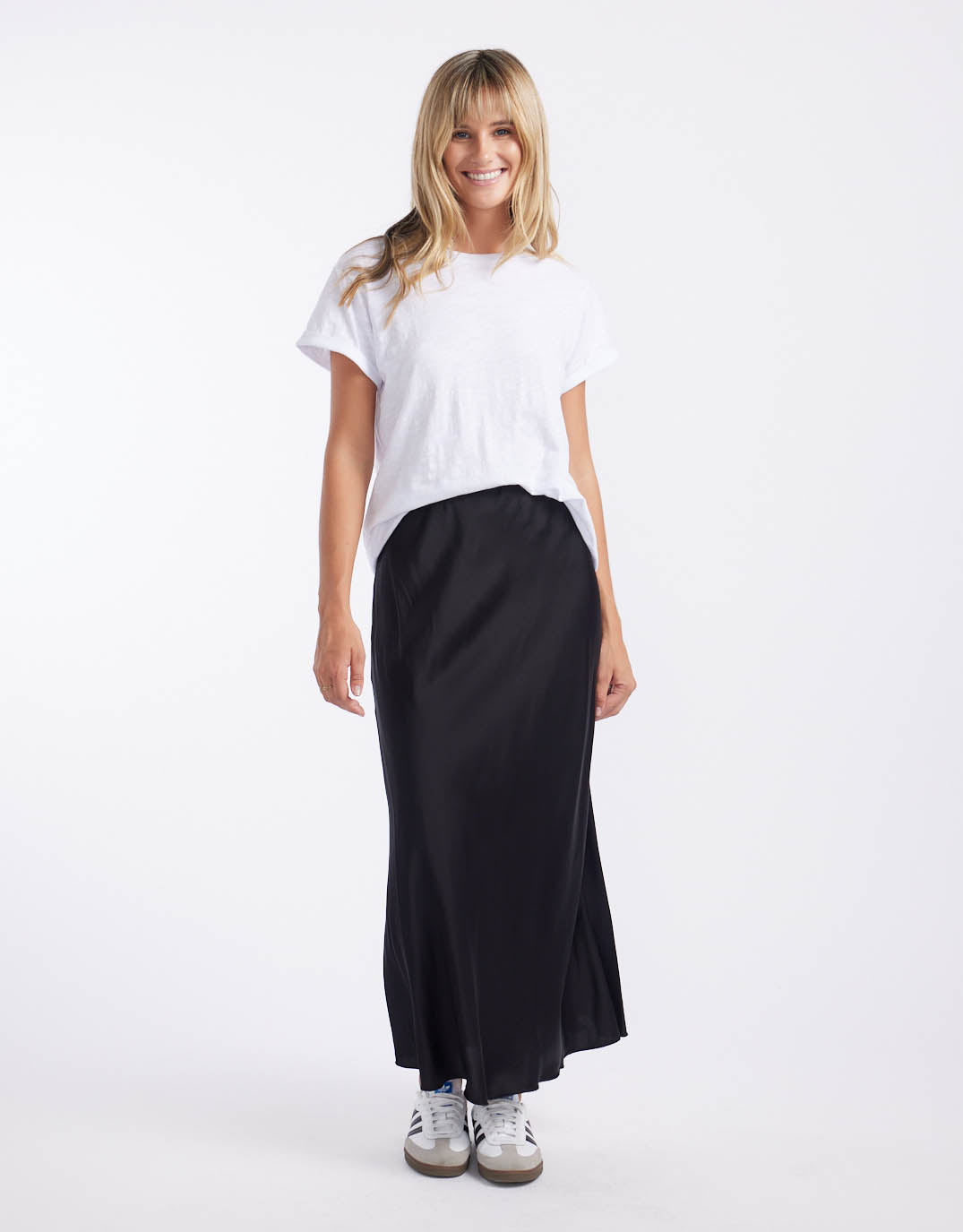 white-co-rosette-skirt-black-satin-womens-clothing