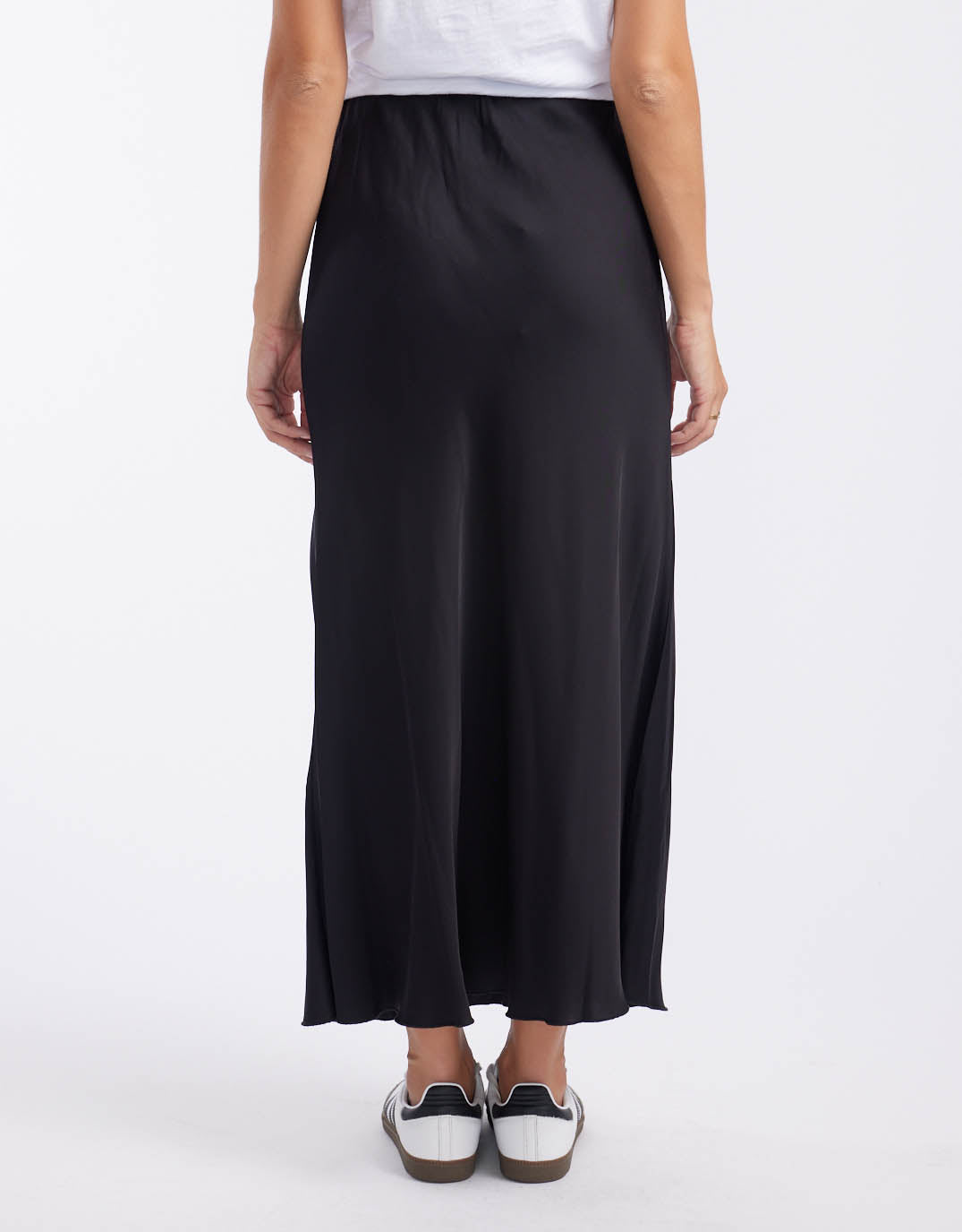 white-co-rosette-skirt-black-satin-womens-clothing