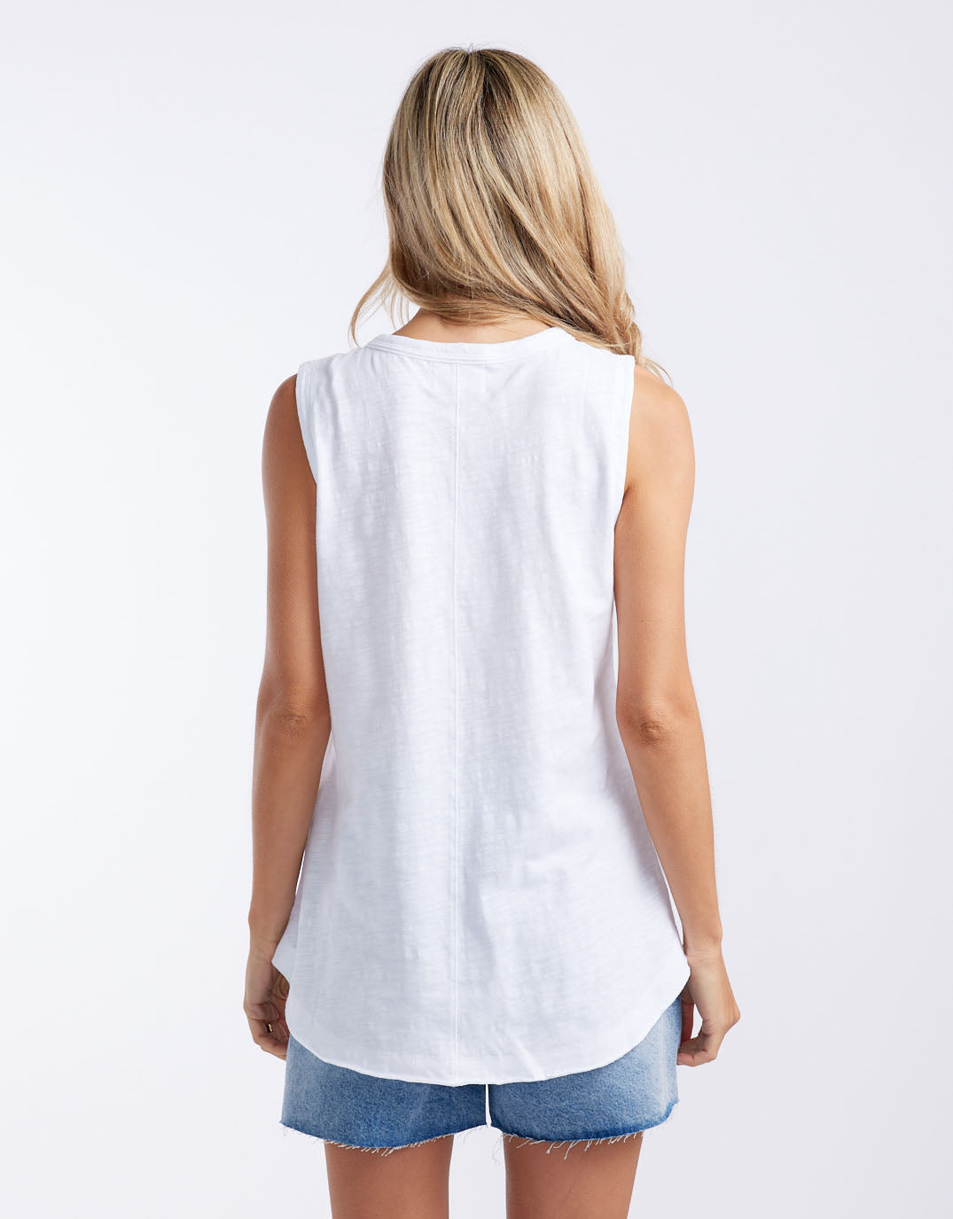 Scoop Hem Tank - White