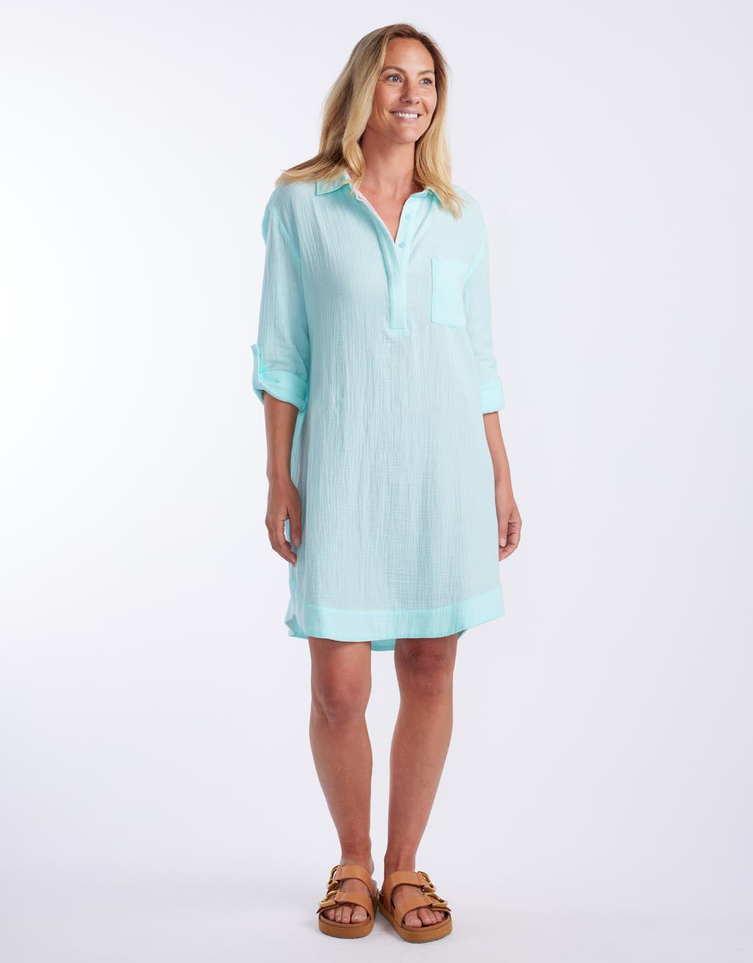 St Barts Dress - Seaglass / Ice Pink