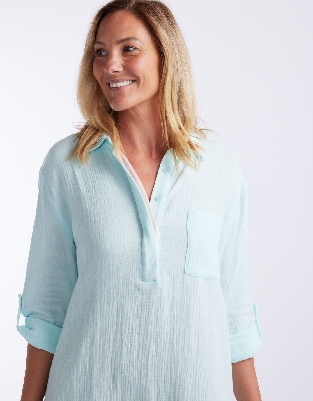 St Barts Dress - Seaglass / Ice Pink