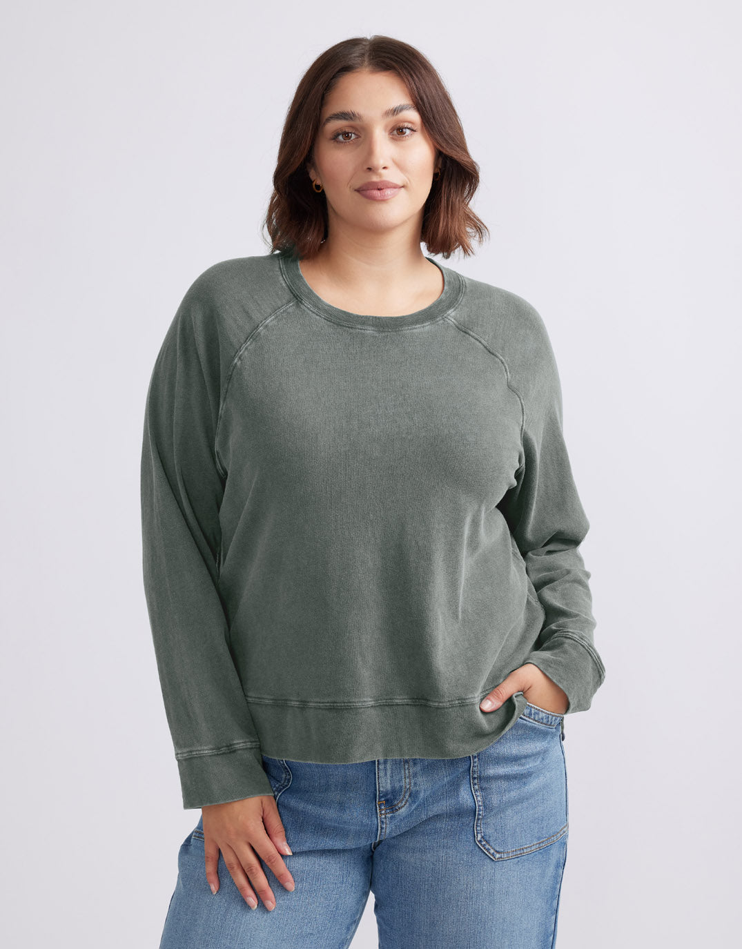 Sunset Throw On Top - Washed Khaki