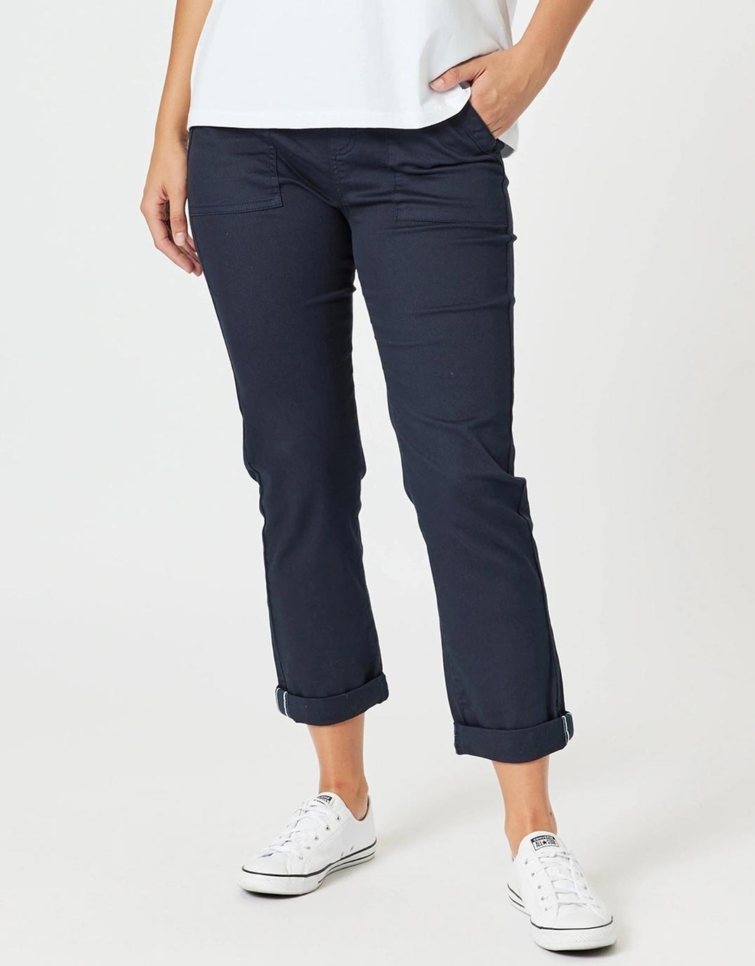 Isabella Cotton Pant - Navy