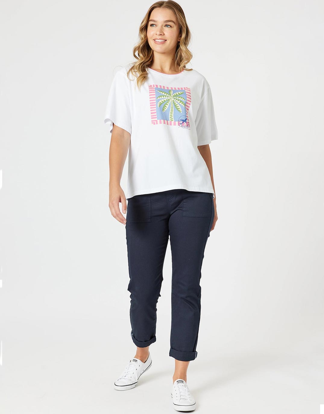 Isabella Cotton Pant - Navy