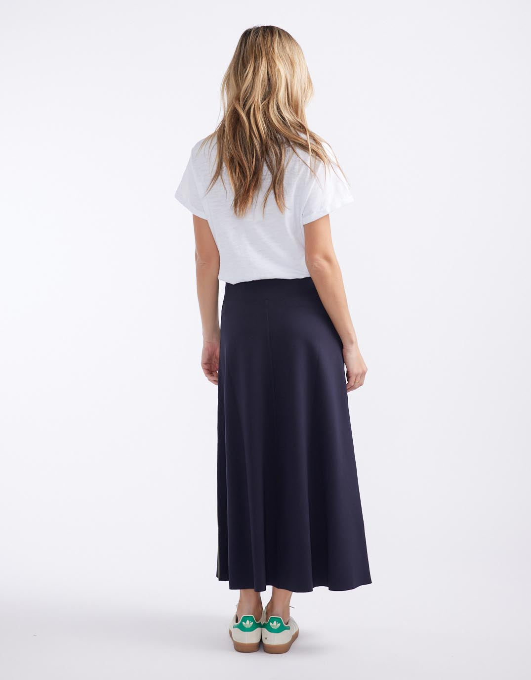 Timeless Ponte Midi Skirt - Navy/Khaki