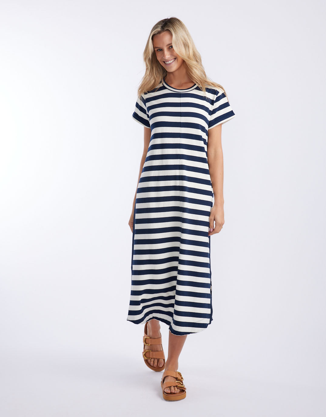 white-co-turn-back-tee-dress-midi-navy-white-stripe-womens-clothing