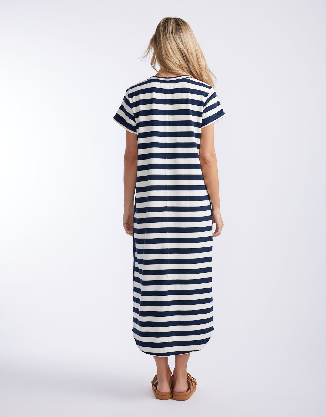 white-co-turn-back-tee-dress-midi-navy-white-stripe-womens-clothing