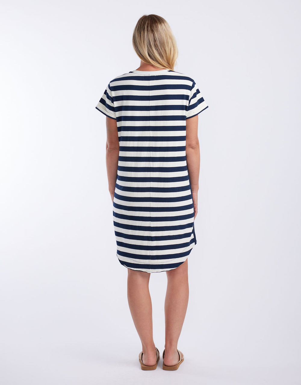 white-co-turn-back-tee-dress-short-navy-white-stripe-womens-clothing