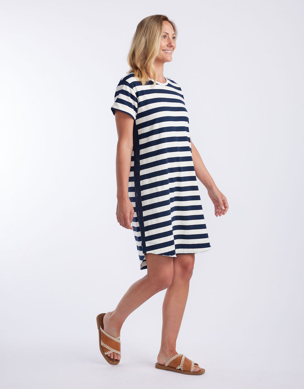 white-co-turn-back-tee-dress-short-navy-white-stripe-womens-clothing