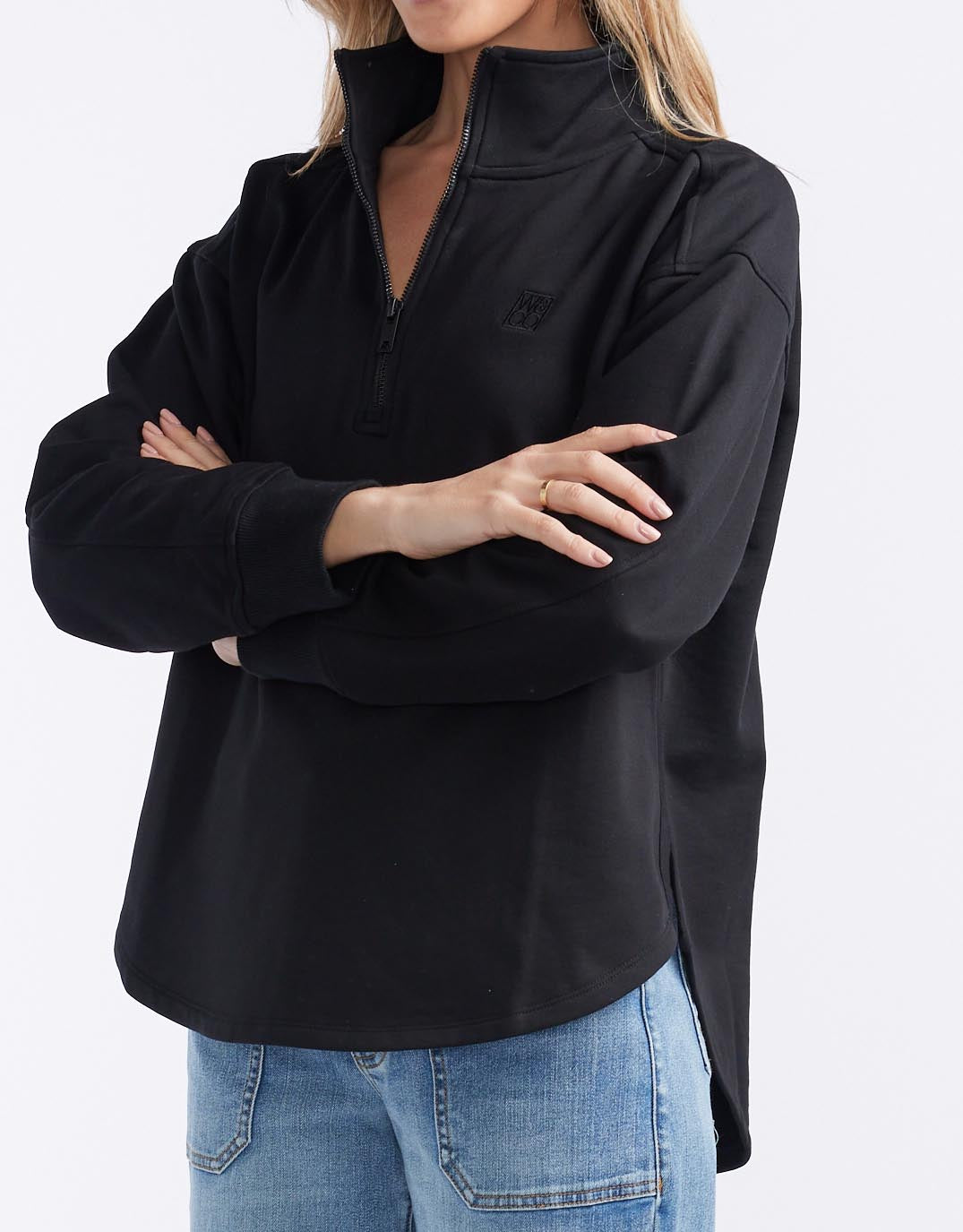 white-co-unwind-half-zip-sweater-black-womens-clothing