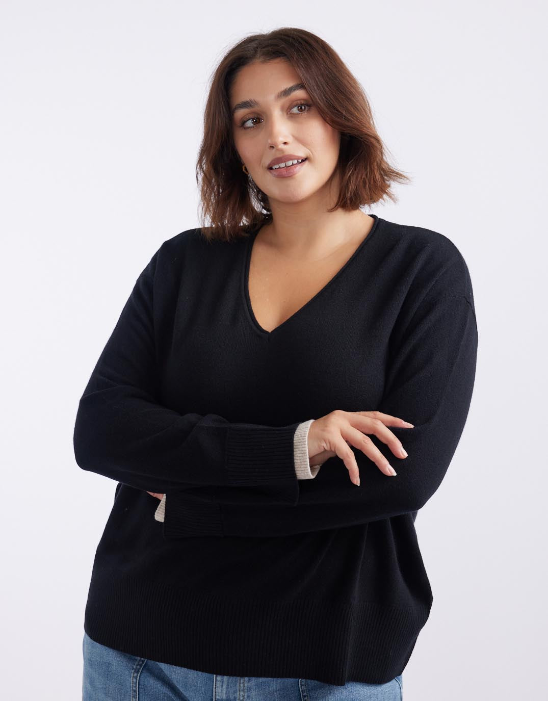 white-co-upstate-double-cuff-knit-jumper-black-oat-womens-clothing