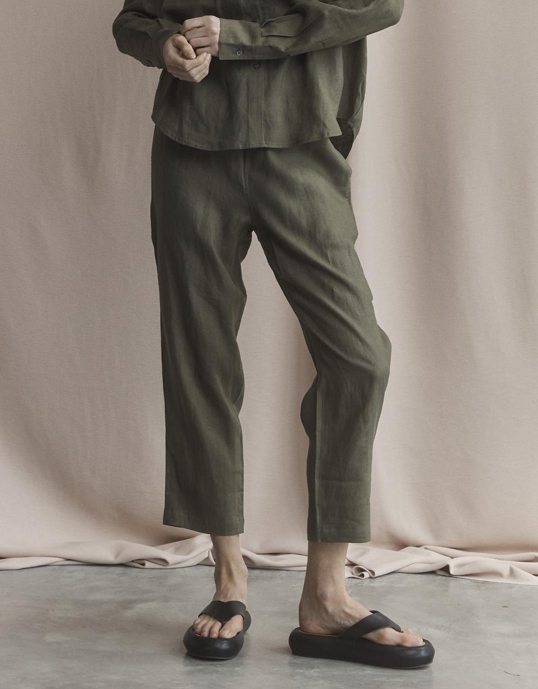 Abigail Linen Pant - Khaki