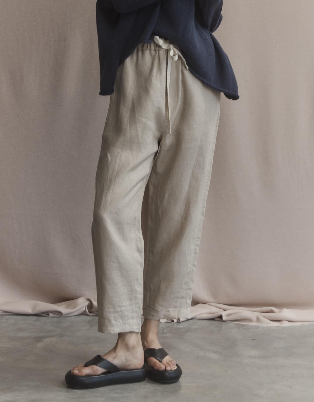 Abigail Linen Pant - Oatmeal