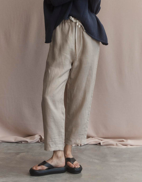 Abigail Linen Pant - Oatmeal
