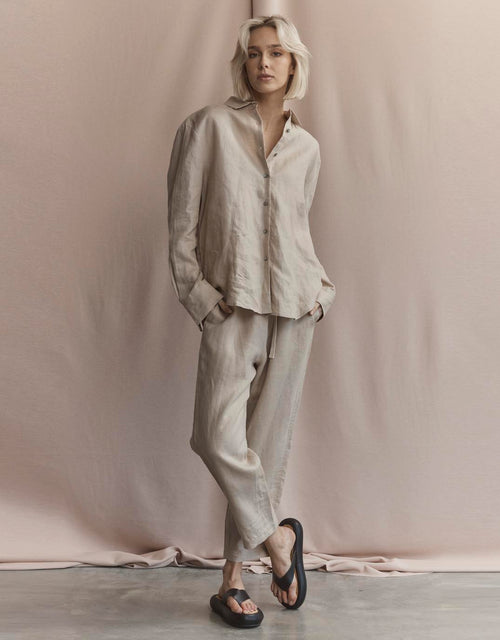 Abigail Linen Pant - Oatmeal