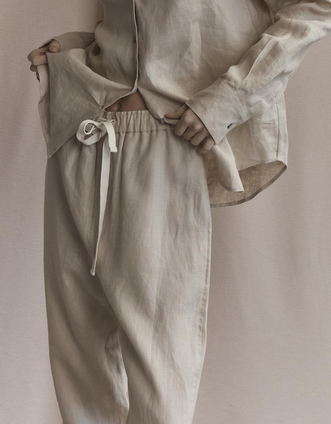 Abigail Linen Pant - Oatmeal